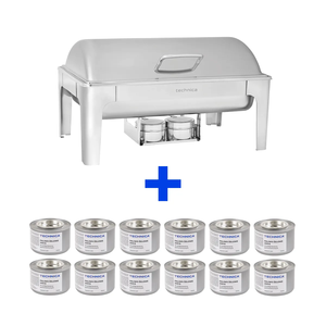 [Zestaw] Podgrzewacz gastronomiczny uchylny GN 1/1 9 l 570x405x320 mm + 12 x Paliwo żelowe do podgrzewaczy gastronomicznych 200 g