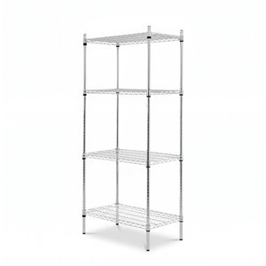 Regał 4-półkowy 750x450x1800 mm ze stali chromowanej | TECHNICA, Silver Line