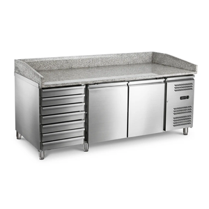 Stół chłodniczy do pizzy 2-drzwiowy 580 l z agregatem bocznym, 2025x800x850 mm | TECHNICA, Cold Line