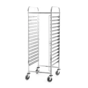 Wózek transportowy ze stali nierdzewnej na 15xGN 2/1, 590x670x1735 mm | PRESTONA, 810182