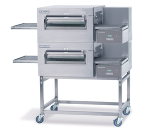 Piec do pizzy przelotowy/taśmowy 2 komorowy na podstawie, taśma 1422x457, elektryczny 20 KW, rozmiar pieca - 1422x991x1511 mm | LINCOLN, Impinger II Express 1100 Series