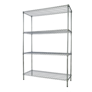 Regał 4-półkowy 600x450x1800 mm ze stali chromowanej | TECHNICA, Silver Line