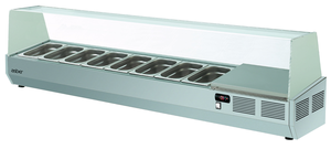 Nadstawa chłodnicza przeszklona 10x GN1/4, 2242x336x450 mm | ASBER, GV-225