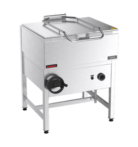 Patelnia gazowa przechylna z misą ze stali nierdzewnej, 37 l, 7 kW, 700x600x850 mm | KROMET, Light Line