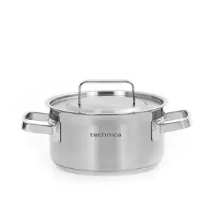 Garnek niski 3,3 l o średnicy 200 mm z pokrywką ze stali nierdzewnej | TECHNICA, Platinum Line