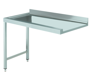 Stół wyładowczy na 2 nogach z podłączeniem zmywarki z lewej strony ze stali nierdzewnej, 1200x700x850 mm, Eco Line | EDENOX, DTWL-127 2L