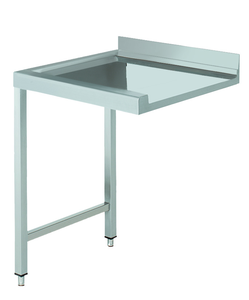 Stół wyładowczy na 2 nogach z podłączeniem zmywarki z lewej strony ze stali nierdzewnej, 700x700x850 mm, Eco Line | EDENOX, DTWL-77 2L