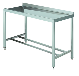 Stół wyładowczy na 2 nogach z podłączeniem zmywarki z prawej strony ze stali nierdzewnej, 1300x700x850 mm, Eco Line | EDENOX, DTR-137 4L MB