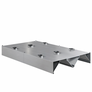 Okap centralny indukcyjny trapezowy ze stali nierdzewnej, 2700x2000x450 mm, Eco Line | EDENOX, CEHI-2720/2