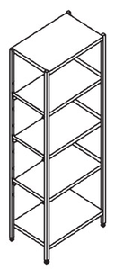 Regał spawany z półkami przestawnymi ze stali nierdzewnej, 1100x500x2000 mm, ECO Line | EDENOX, SSAF-115/20 5S