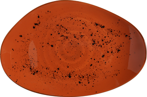 Talerz o organicznym kształcie 300x210 mm, pomarańczowy | FINE DINE, Dahlia