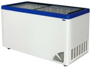 Witryna mroźnicza skrzyniowa z szybą płaską ze wskaźnikiem temperatury i elektronicznym sterownikiem, 359 l, 1260x715x875 mm | BYFAL, ARO-501/2