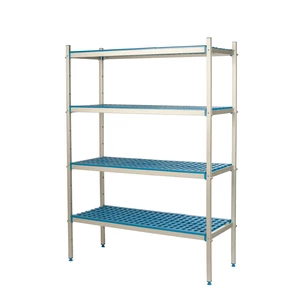Regał wolnostojący aluminiowo-polipropylenowy, 4-półkowy, 2800x500x1750 mm | ALUSHELF, 3PD-54+4P-135+4P-145