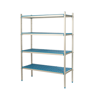 Regał wolnostojący aluminiowo-polipropylenowy, 3-półkowy, 1370x400x1750 mm | ALUSHELF, 2PD-43+3P-134