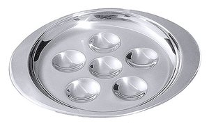 Talerz ze stali nierdzewnej na 6 ślimaków o średnicy 135 mm | CONTACTO, 38/006