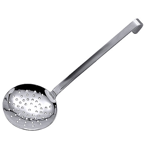 Łyżka cedzakowa nierdzewna monoblok, o średnicy 100 mm | CONTACTO, 73/100