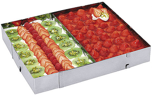 Ramka deserowa regulowana ze stali nierdzewnej 275-525x185-340x50 mm | CONTACTO, 699/050