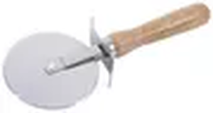 Radełko nierdzewne do pizzy z drewnianym uchwytem, ostrze gładkie o średnicy 100 mm | CONTACTO, 5675/100