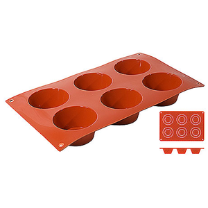 Mata silikonowa na Muffinki, 6 foremek o średnicy 69 mm | CONTACTO, 6634/076