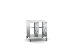 Podstawa II norma piekarnicza wersja UltraVent typ 6-1/1, otwarta z 2 stron, ze ściankami bocznymi na kółkach skrętnych z regulacją wysokości, 769x883x945 mm | RATIONAL, iCombi typ 6-1/1