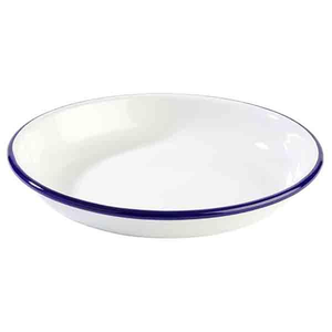 Talerz głęboki 180 mm, biało-niebieski | APS, Enamelware