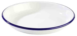 Talerz głęboki 240 mm, biało-niebieski | APS, Enamelware