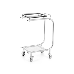 Stojak na worek na odpady z czterema kółkami 505x355x800 mm | TECHNICA, Silver Line