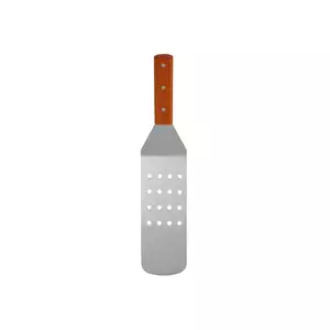 Łopatka kątowa do przewracania z drewnianą rączką, perforowana, 370x73 mm | TECHNICA, Pizza Line