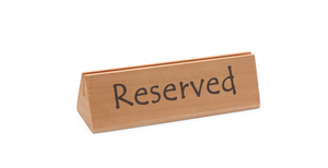 Drewniana tabliczka informacyjna "reserved", brązowa | HENDI, 664308