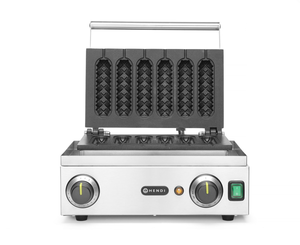 Gofrownica na 6 gofrów, 1.55 kW, 230 V, 390x340x245 mm, inox, | HENDI, 212189