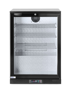 Lodówka na napoje 1-drzwiowa, 126 l, 0,135 kW, 600x500x900 mm, inox, czarny | ARKTIC, 226568