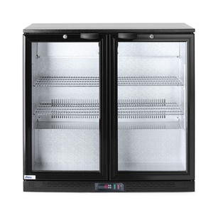 Szafa chłodnicza na napoje 2-drzwiowa 180 l, 0,215 kW, 900x500x900 mm, inox, czarna | ARKTIC, 235829