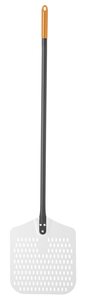 Łopata do pizzy aluminiowa, perforowana 305x1350 mm, czarna, srebrna, czarny, srebrna | HENDI, 617137