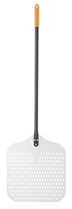 Łopata do pizzy aluminiowa, perforowana 405x1350 mm, czarna, srebrna, czarny, srebrna | HENDI, 617144