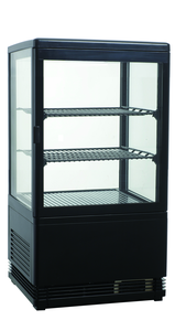 Witryna chłodnicza nastawna czarna z oświetleniem LED, 58 l, 428x386x810 mm | TECHNICA, Cold Line