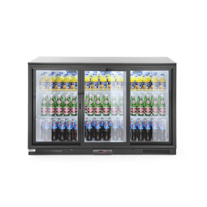 Lodówka na napoje 3-drzwiowa 303 l, 0,215 kW, 1335x500x900 mm, inox, czarna | ARKTIC, 235836