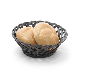 Koszyk pleciony okrągły 200x200x65 mm, czarny | HENDI, 426258