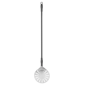 Łopata do pizzy ze stali nierdzewnej, okrągła, perforowana 230x1200 mm, czarna, inox, czarny, inox | HENDI, 617199
