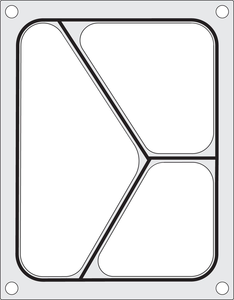 Matryca do zgrzewarki na tackę trójdzielną 227x178 mm | HENDI, 805626