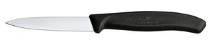 Nóż do jarzyn, ostrze 80 mm, inox, czarny | VICTORINOX, 6,7603