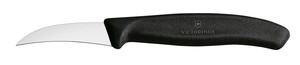Nóż do jarzyn, zagięty, ostrze 60mm, inox, czarny | VICTORINOX, 6,7503