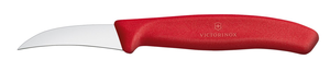 Nóż do jarzyn, zagięty, ostrze 60mm, inox, czerwony | VICTORINOX, 6,7501