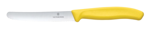 Nóż do pomidorów ząbkowany, zaokrąglony czubek, ostrze 110 mm, żółty | VICTORINOX, 6.7836.L118