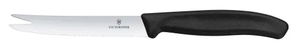 Nóż do sera i kiełbasy, ostrze ząbkowane 110 mm, inox, czarny | VICTORINOX, 6,7863