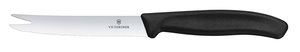 Nóż do sera i kiełbasy, ostrze ząbkowane 110 mm, inox, czarny | VICTORINOX, 6,7863