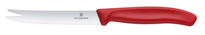 Nóż do sera i kiełbasy, ostrze ząbkowane 110 mm, inox, czerwony | VICTORINOX, 6,7861