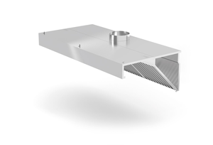 Okap przyścienny skośny z oświetleniem, 1000x700x450 mm, inox | HENDI, 229309