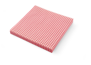 Papier pergaminowy w kratkę 306x305 mm, biały, czerwony, 500 szt. | HENDI, 678176