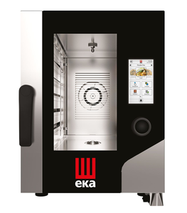 Piec konwekcyjno - parowy, elektryczny, 6xGN1/1, 7.8 kW, 400V, 500x930x700 mm, czarny | EKA, Millennial Touch Screen