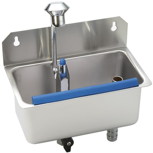 Płuczka do gałkownic z systemem myjącym do montażu do ściany 220x120x90 mm, inox, niebieska | HENDI, 755174